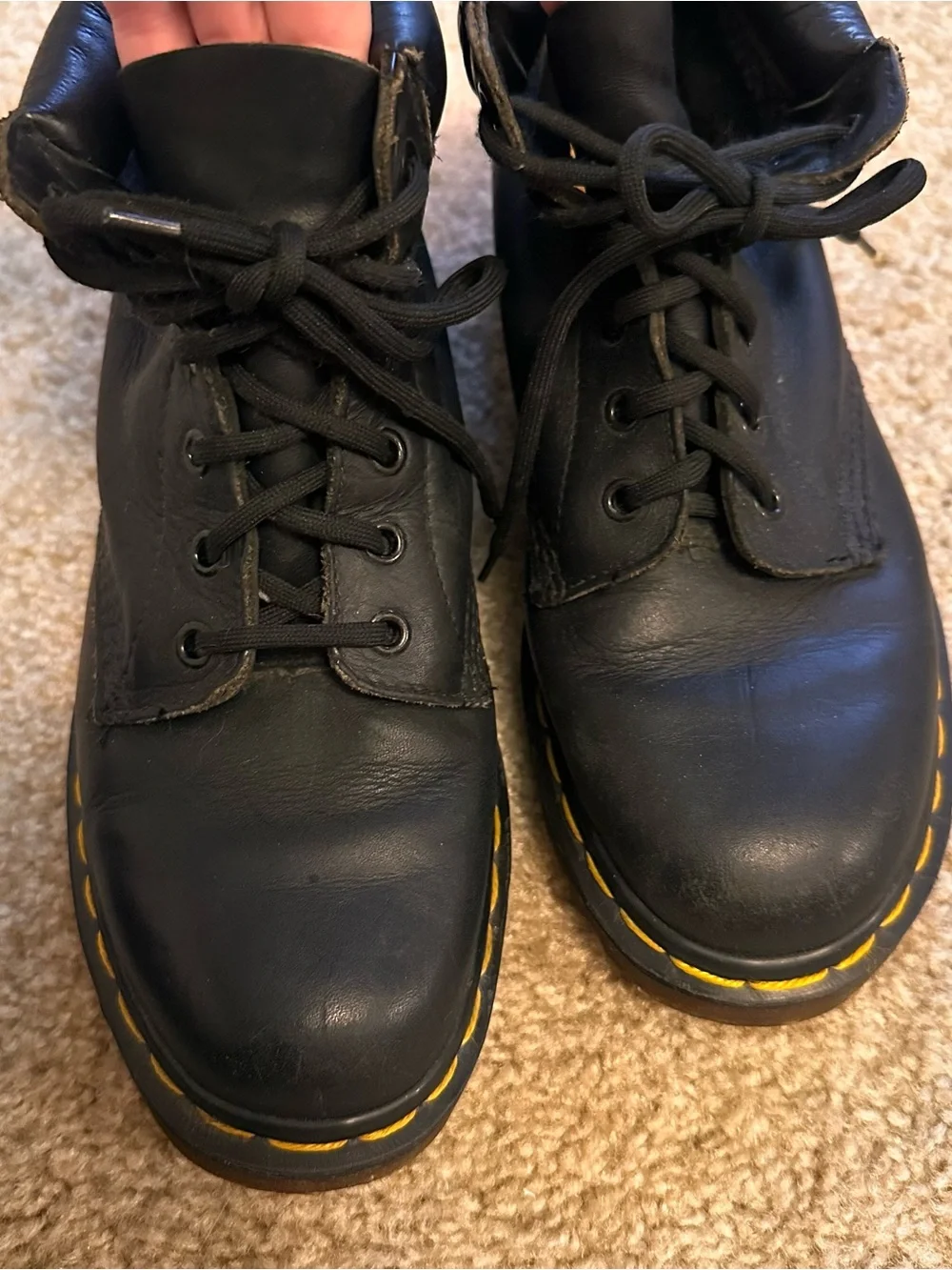 Rare Dr Martens Vintage 939 Ben Boot Black Greasy Leather England UK 6 US 7M 8W